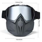 2-in-1 Ski Goggles and Mask with TPU Frame, PC Lens and Adjustable Strap