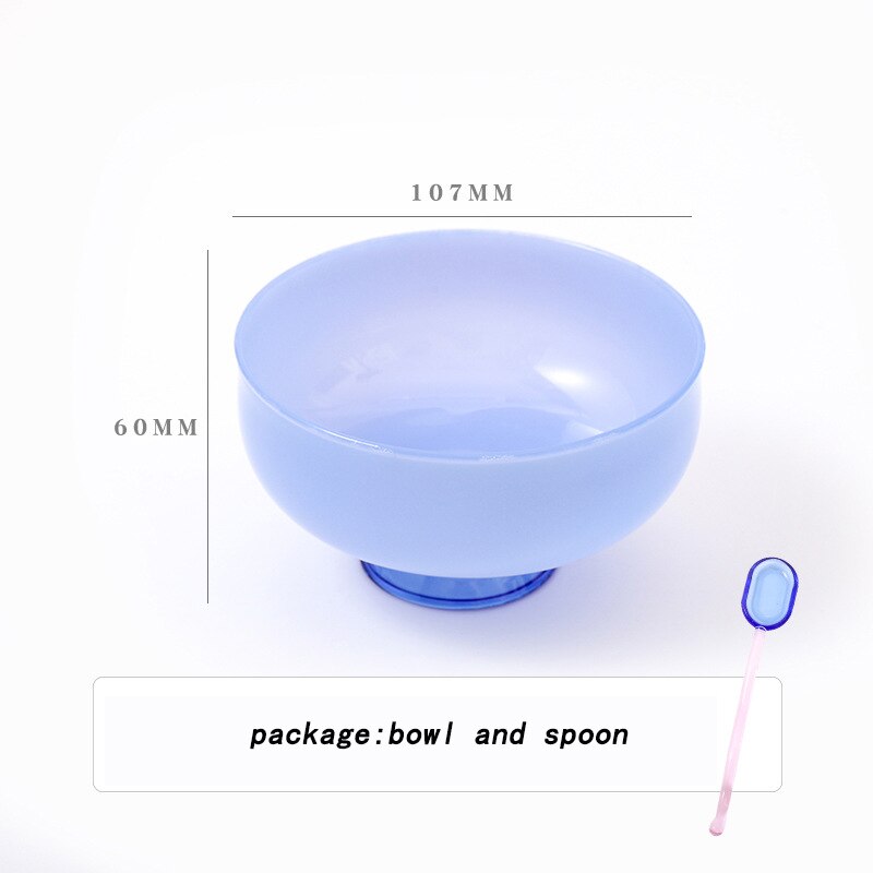 Colorful Borosilicate Glass Dessert Bowl with Teaspoon, Ø 10.7 x H 6 cm