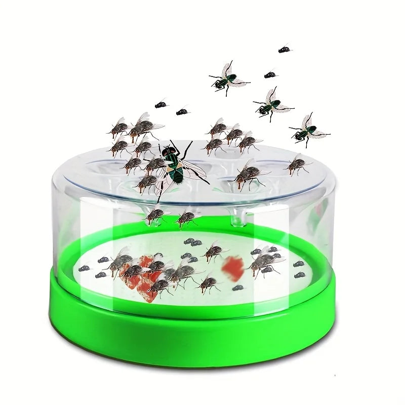 Reusable 7-Entrance Fly Trap, Plastic and Metal Mesh, 15.5 × 7.6 cm
