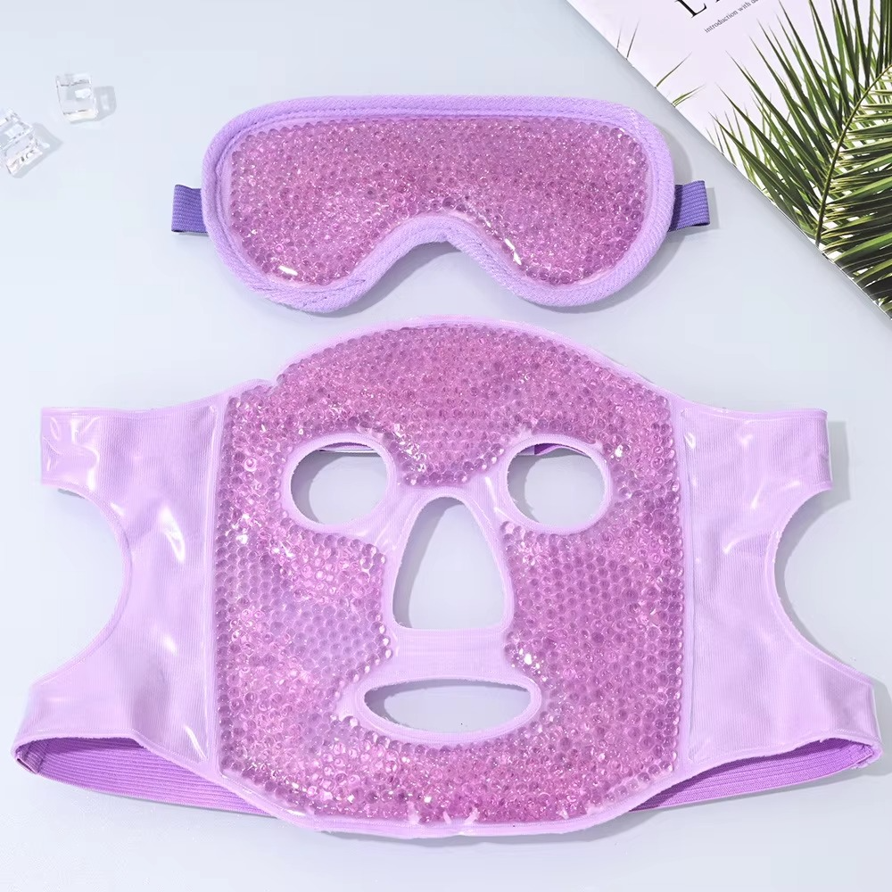 Reusable Hot and Cold Full-Face Gel Bead Therapy Mask with Eye Compress
