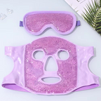 Reusable Hot and Cold Full-Face Gel Bead Therapy Mask with Eye Compress