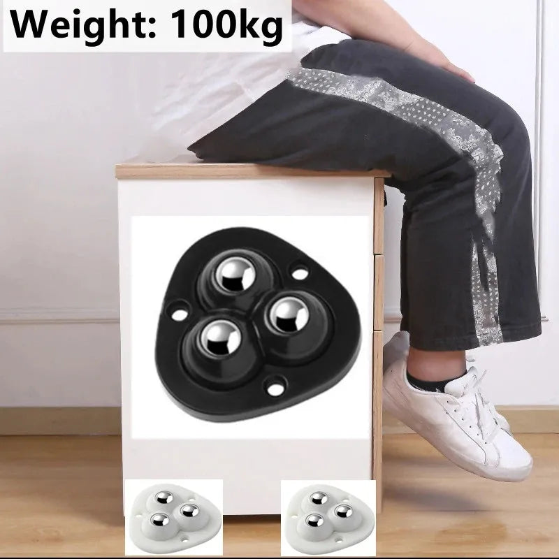 Self-Adhesive Swivel Furniture Wheels, 4-Piece Set, 100 kg Capacity