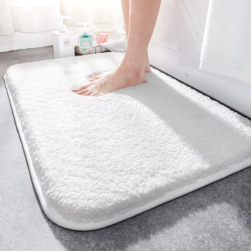 Extra Thick Microfiber Bath Mat, Absorbent with Non-Slip TPR Backing