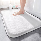Extra Thick Microfiber Bath Mat, Absorbent with Non-Slip TPR Backing
