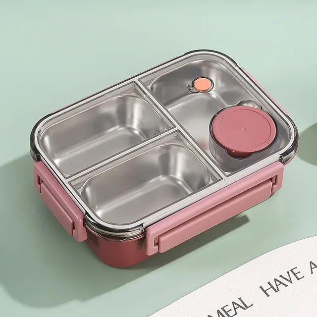 Insulated Stainless Steel Bento Lunch Box, Stackable, 18 × 12 × 12 cm