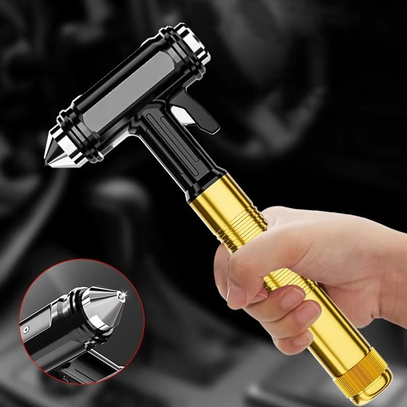 All-Metal Car Safety Hammer with Seat Belt Cutter, 5.9 x 1.8 x 1 in