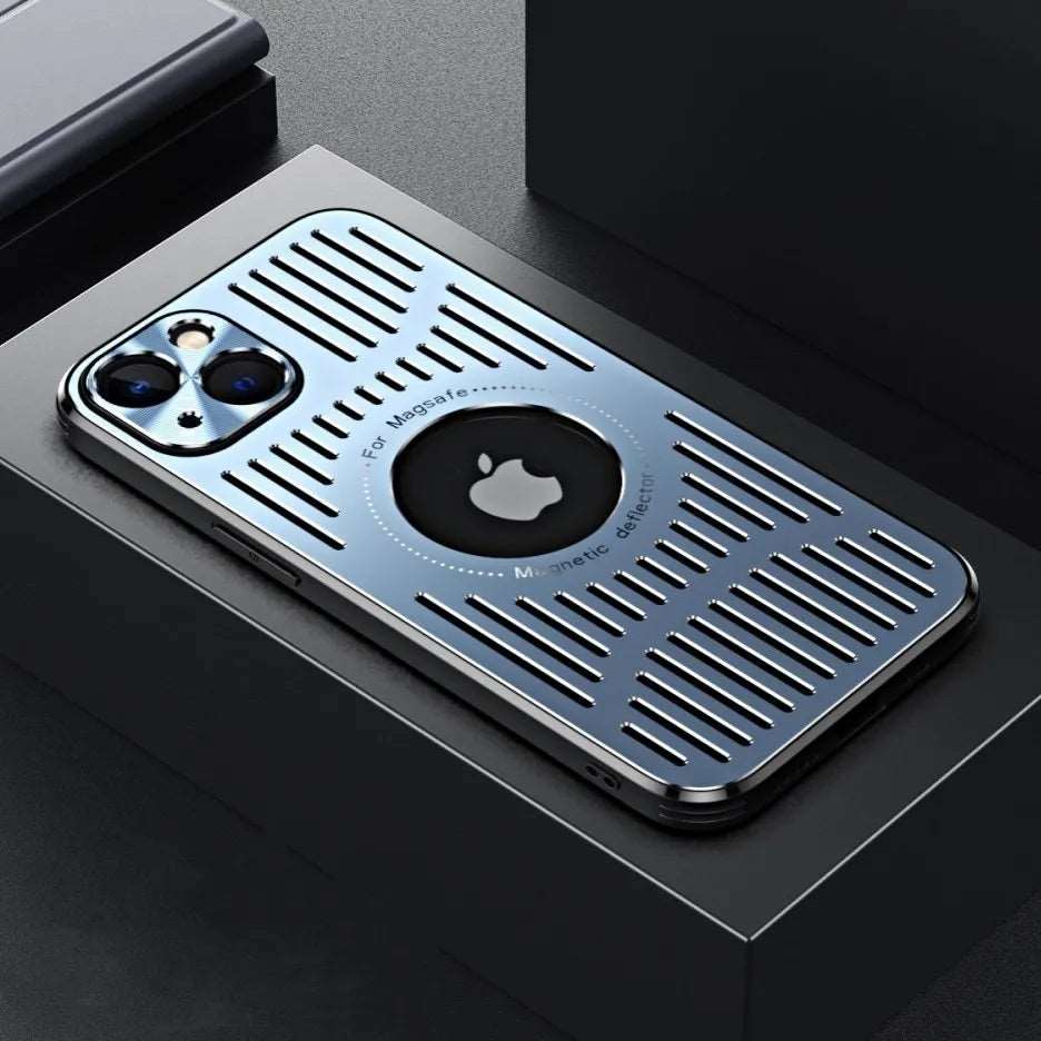 Metal MagSafe Case for iPhone 12–15 Series with Wireless Charging Support