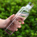 Glass Water Bottle with Printed Time Scale, 500 ml or 750 ml