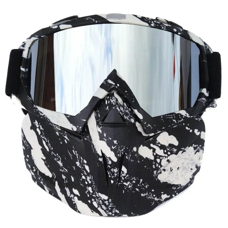 2-in-1 Ski Goggles and Mask with TPU Frame, PC Lens and Adjustable Strap
