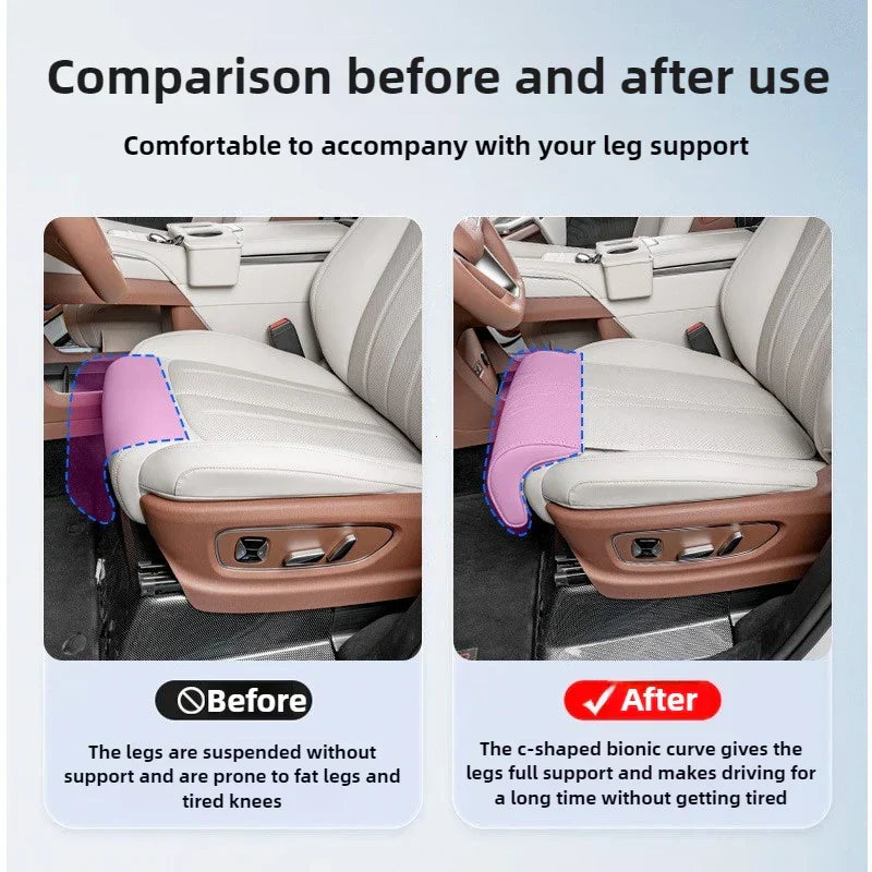 PU Leather Car Seat Thigh Support Cushion with Extended Leg Rest