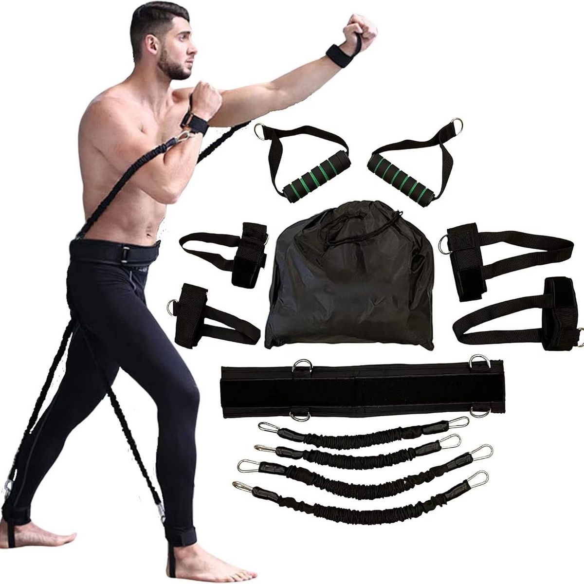 Resistance Training Belt Set for Leg and Core Strength