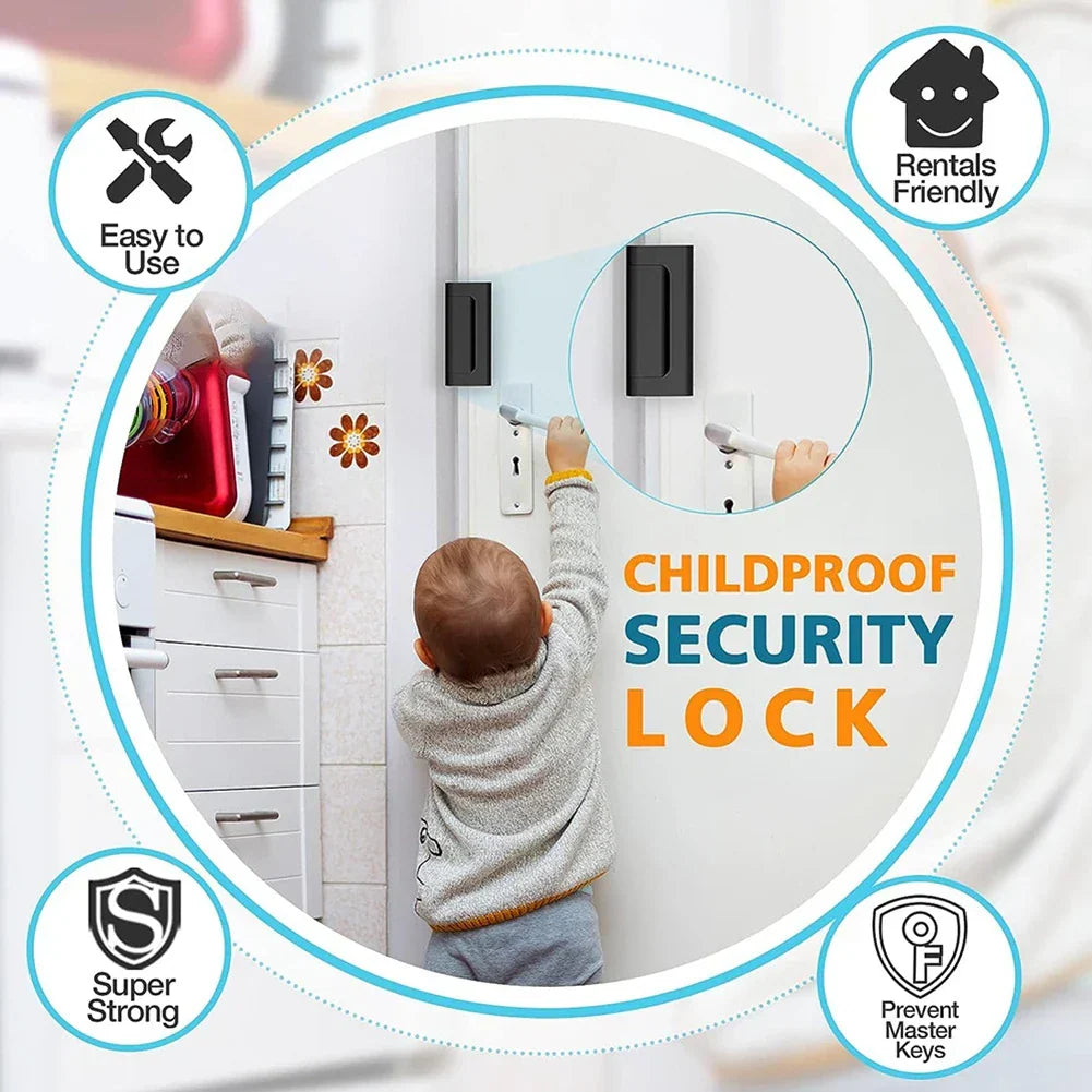 Aluminum Alloy Child Safety Door Latch, 33 × 23 cm