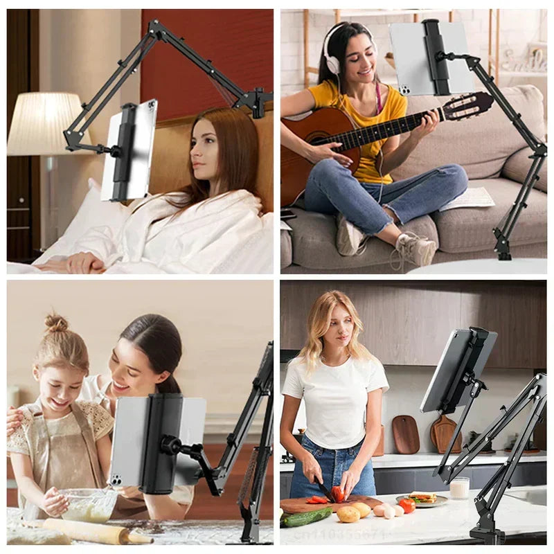 360° Rotatable Tablet Stand with Adjustable Aluminum Alloy Arm