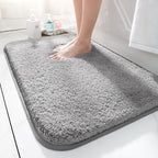 Extra Thick Microfiber Bath Mat, Absorbent with Non-Slip TPR Backing