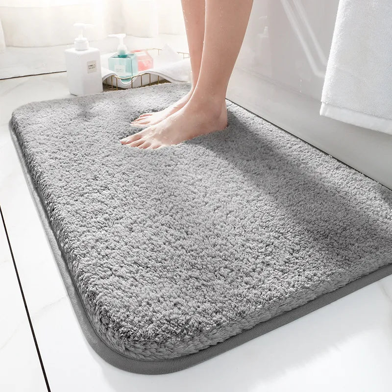 Extra Thick Microfiber Bath Mat, Absorbent with Non-Slip TPR Backing