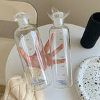 Glass Water Bottle with Printed Time Scale, 500 ml or 750 ml