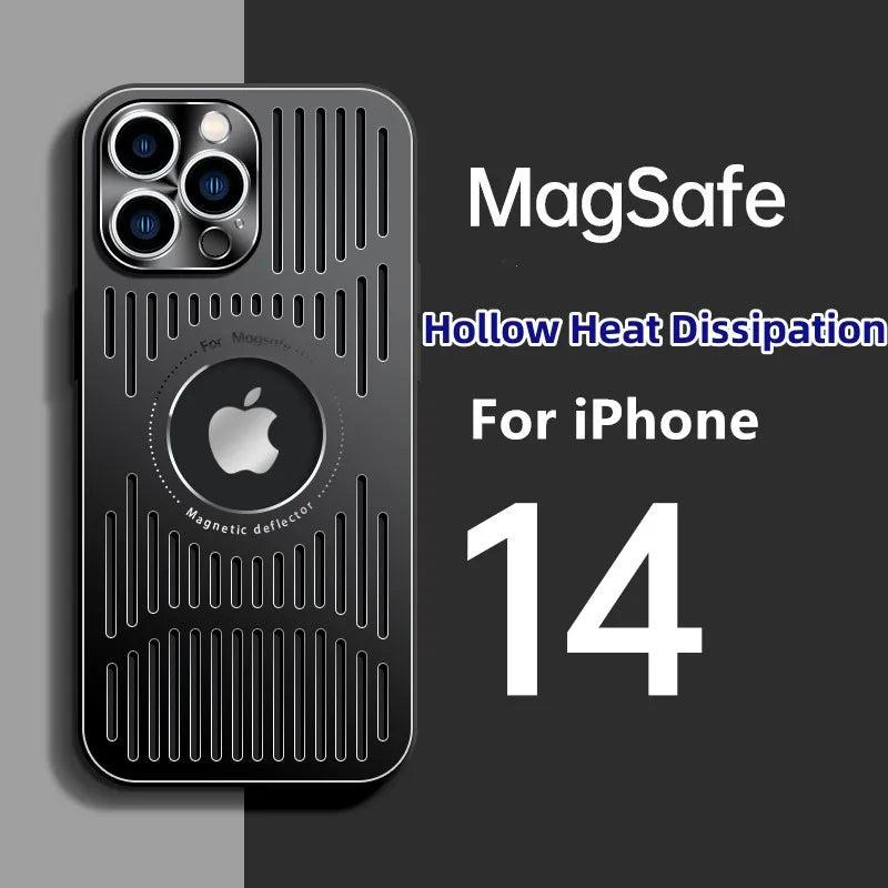 Metal MagSafe Case for iPhone 12–15 Series with Wireless Charging Support