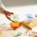 Colorful Borosilicate Glass Dessert Bowl with Teaspoon, Ø 10.7 x H 6 cm