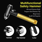 All-Metal Car Safety Hammer with Seat Belt Cutter, 5.9 x 1.8 x 1 in