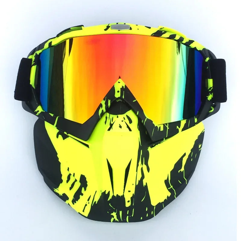 2-in-1 Ski Goggles and Mask with TPU Frame, PC Lens and Adjustable Strap