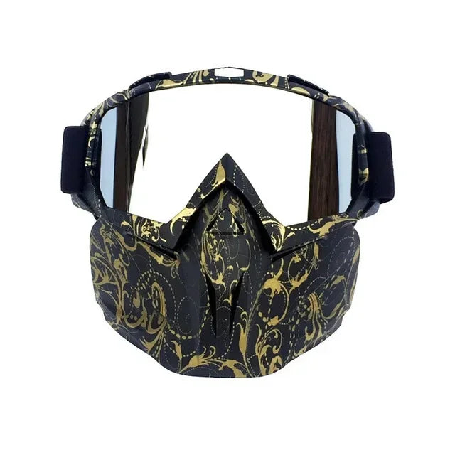 2-in-1 Ski Goggles and Mask with TPU Frame, PC Lens and Adjustable Strap