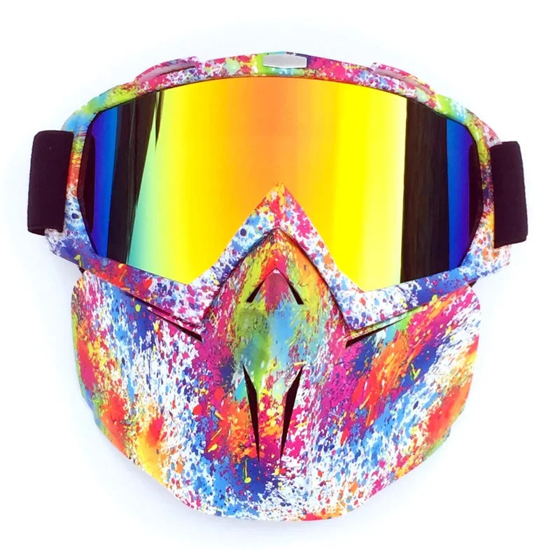 2-in-1 Ski Goggles and Mask with TPU Frame, PC Lens and Adjustable Strap