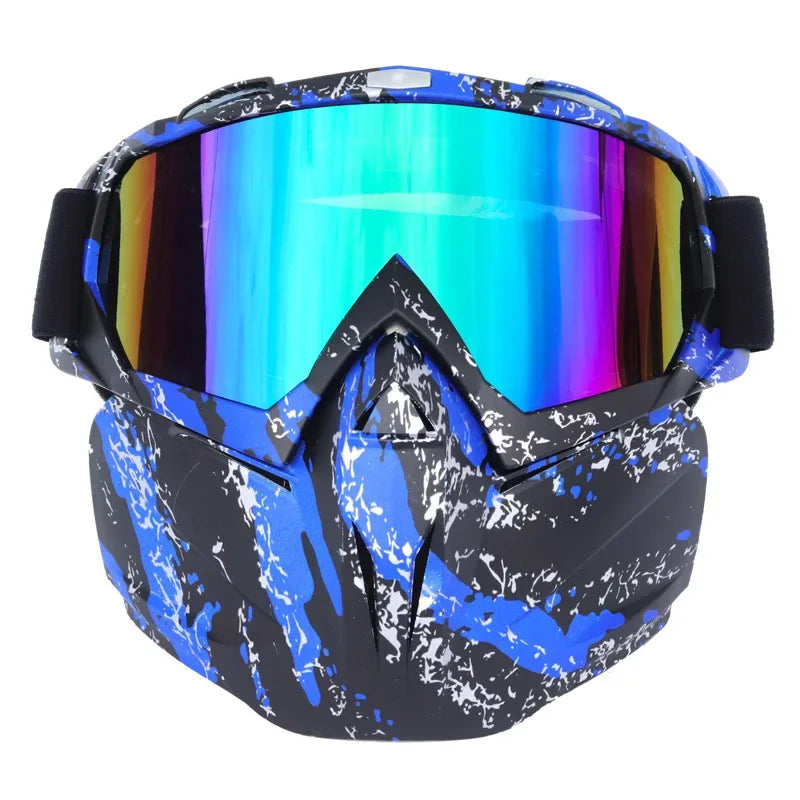 2-in-1 Ski Goggles and Mask with TPU Frame, PC Lens and Adjustable Strap