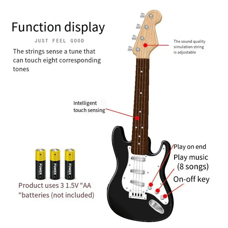 4-String Electric Guitar Toy for Kids, ABS Plastic, 43 x 15 x 4.2 cm