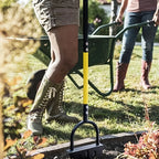 Manual Lawn Edger with Serrated Crescent Steel Blade and Footrest