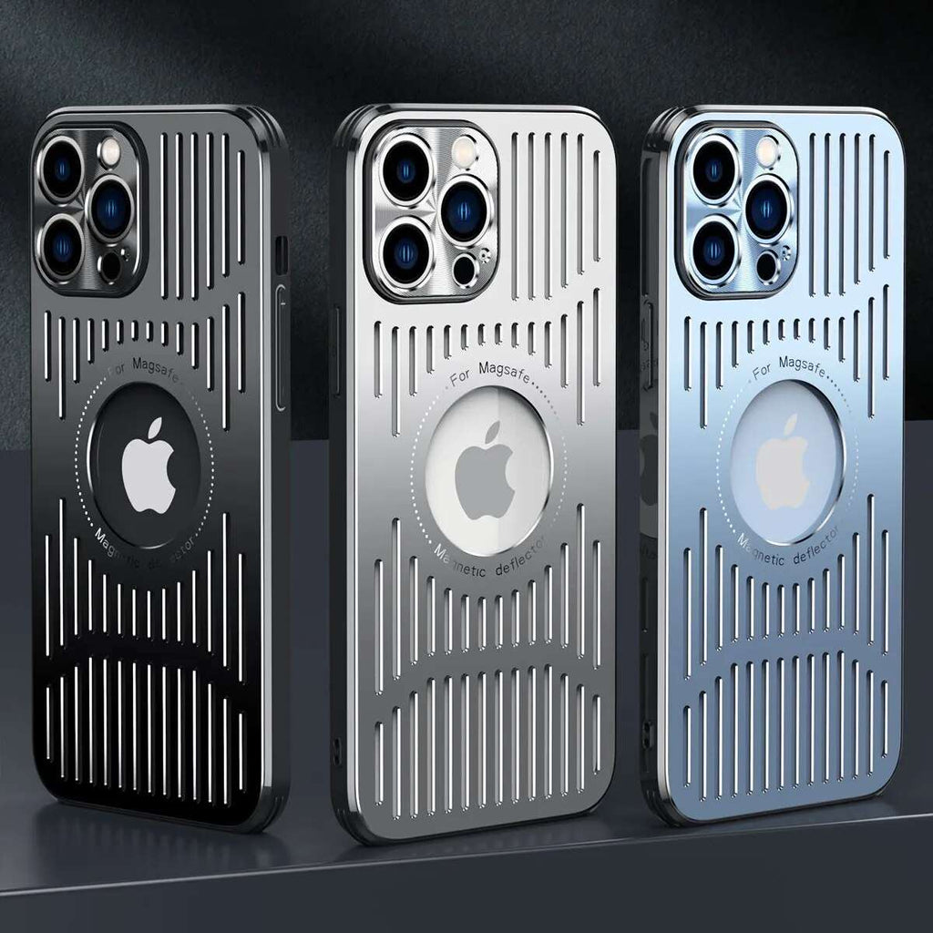 Metal MagSafe Case for iPhone 12–15 Series with Wireless Charging Support