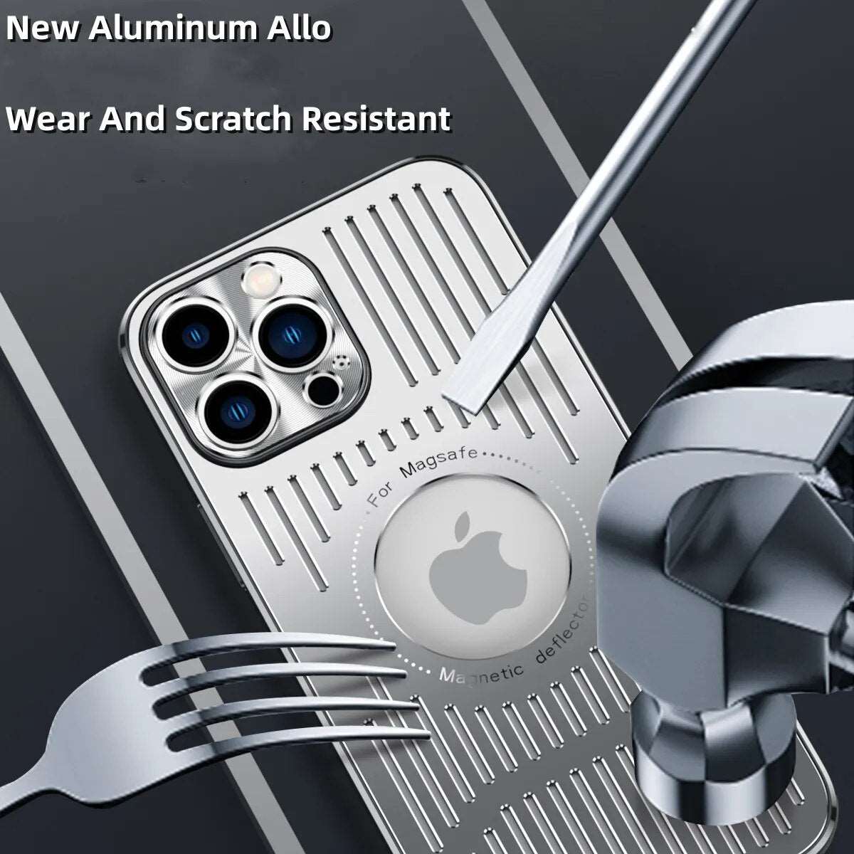 Metal MagSafe Case for iPhone 12–15 Series with Wireless Charging Support