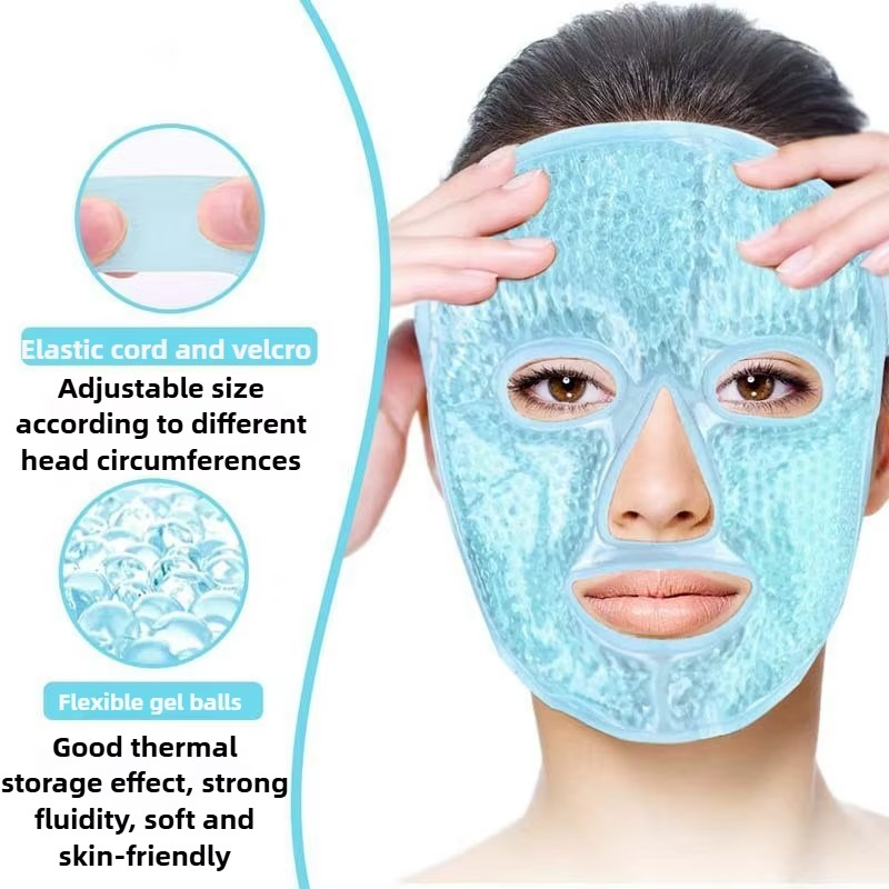 Reusable Hot and Cold Full-Face Gel Bead Therapy Mask with Eye Compress
