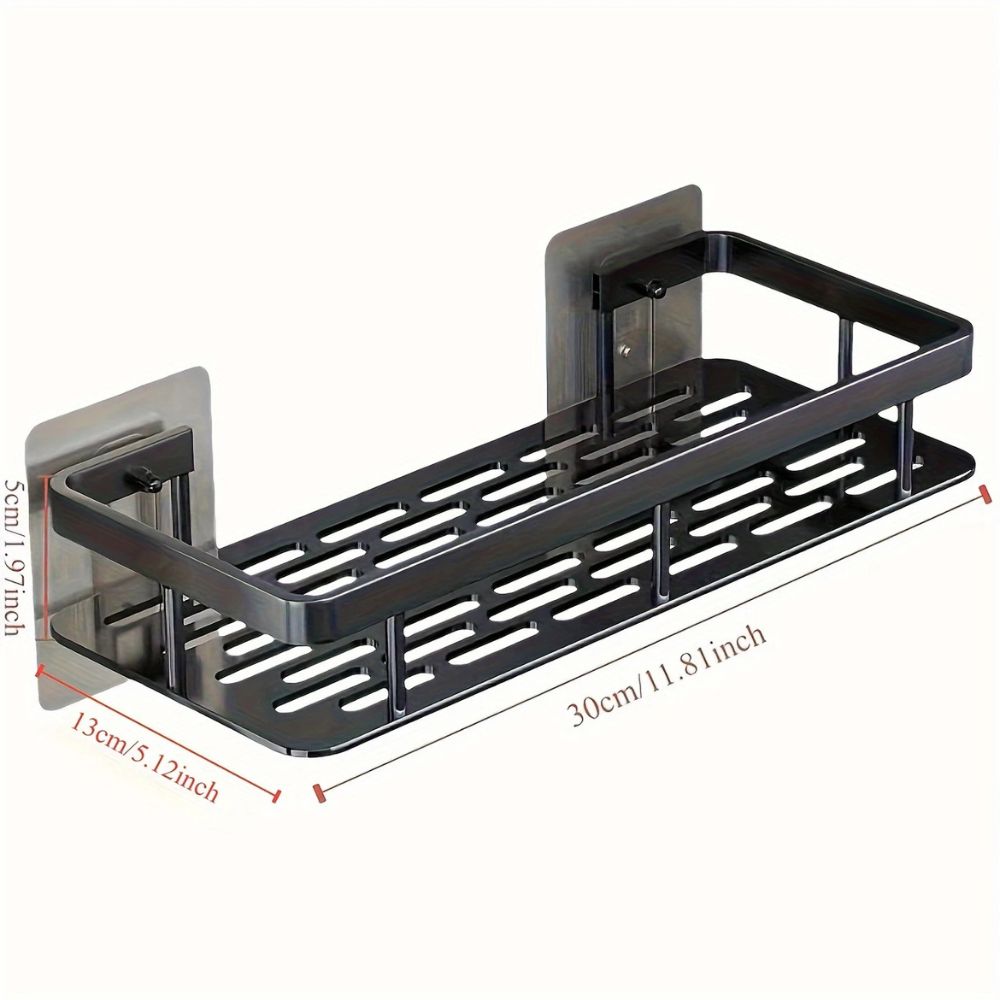Wall-Mounted Shower Caddy Organizer, Aluminum and Carbon Steel