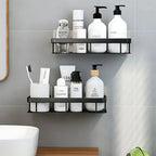 Wall-Mounted Shower Caddy Organizer, Aluminum and Carbon Steel