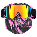 2-in-1 Ski Goggles and Mask with TPU Frame, PC Lens and Adjustable Strap