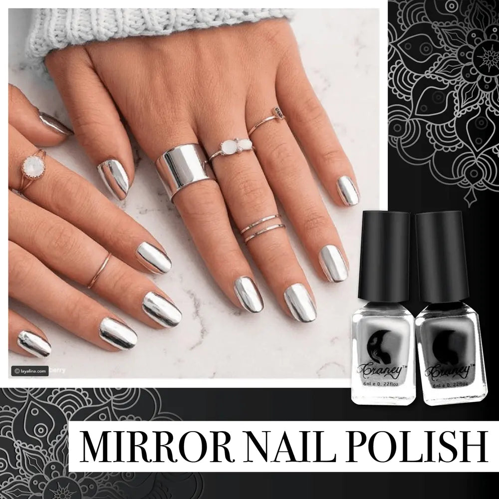 Mirror-Finish Metallic Nail Polish for Chrome-Shine Nail Art