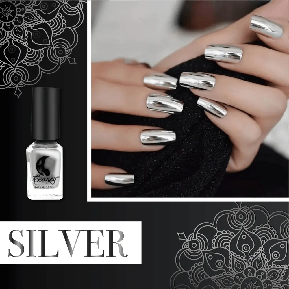 Mirror-Finish Metallic Nail Polish for Chrome-Shine Nail Art