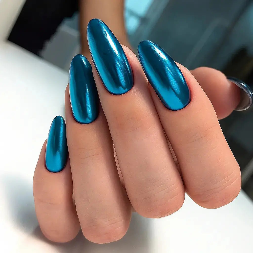 Mirror-Finish Metallic Nail Polish for Chrome-Shine Nail Art