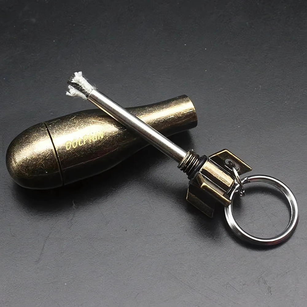 Flint Fire Starter Keychain with Bottle Opener, Alloy Casing, 7 cm