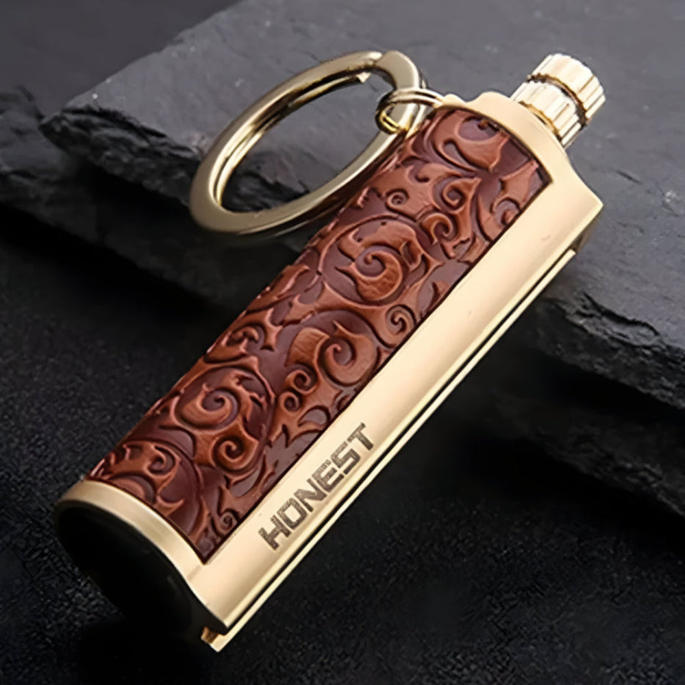 Flint Fire Starter Keychain with Bottle Opener, Alloy Casing, 7 cm