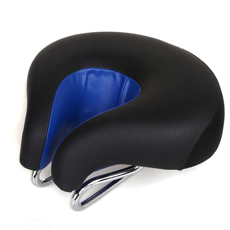 Noseless Mountain Bike Saddle with Thick Soft Padding, Blue