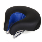Noseless Mountain Bike Saddle with Thick Soft Padding, Blue