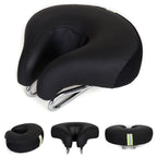 Noseless Mountain Bike Saddle with Thick Soft Padding, 20 x 18cm, Black