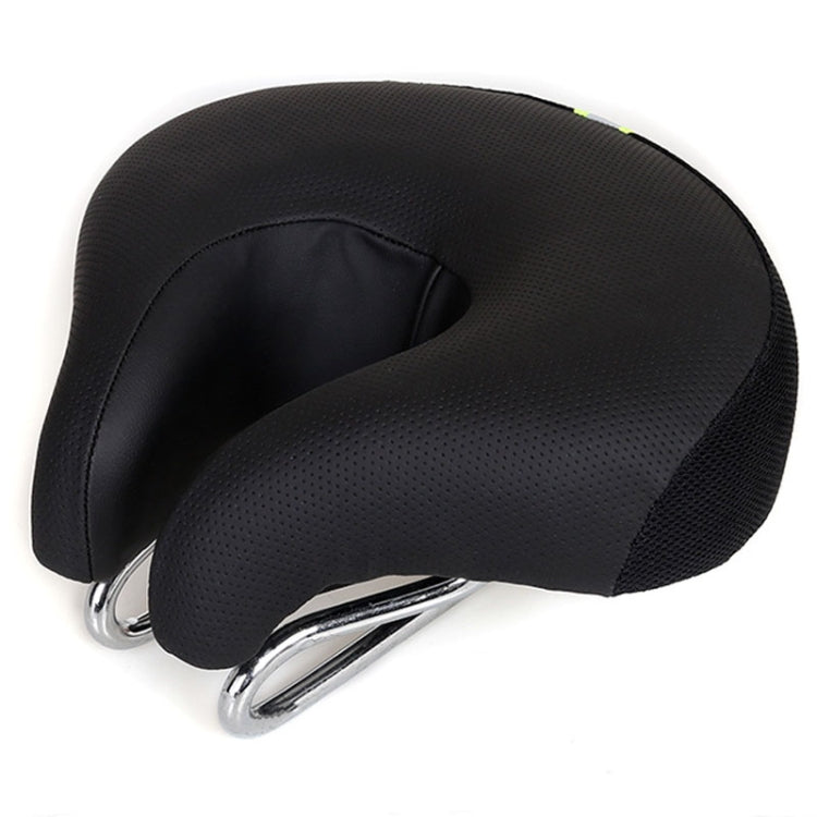 Noseless Mountain Bike Saddle with Thick Soft Padding, 20 x 18cm, Black
