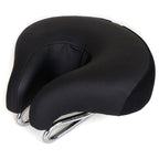 Noseless Mountain Bike Saddle with Thick Soft Padding, 20 x 18cm, Black