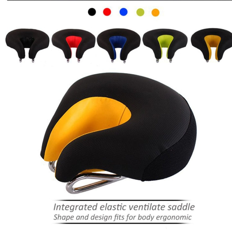 Noseless Mountain Bike Saddle with Thick Soft Padding, Blue