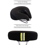 Noseless Mountain Bike Saddle with Thick Soft Padding, 20 x 18cm, Black