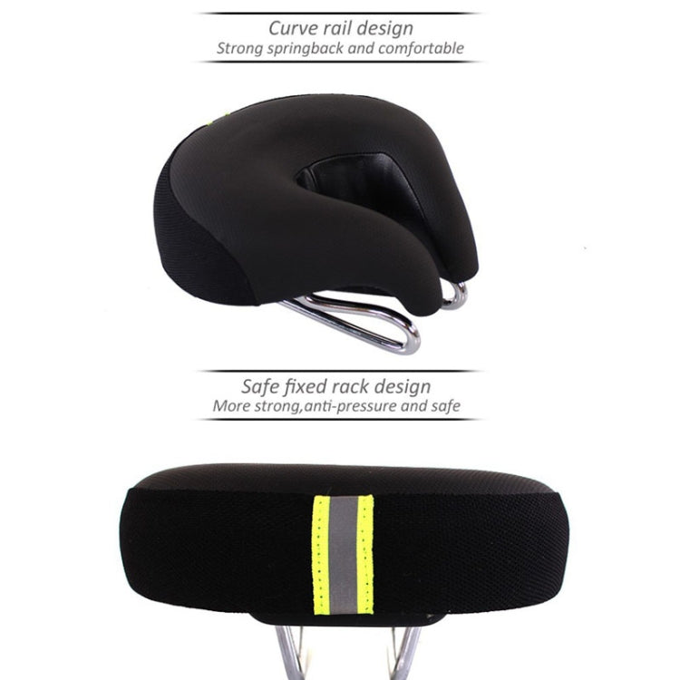 Noseless Mountain Bike Saddle with Thick Soft Padding, 20 x 18cm, Black