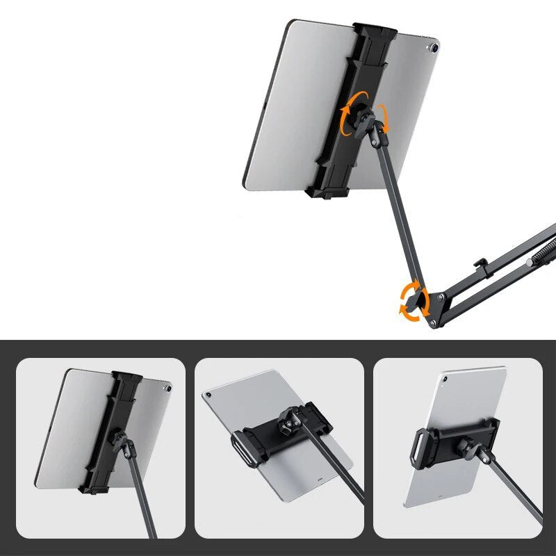 360° Rotatable Tablet Stand with Adjustable Aluminum Alloy Arm
