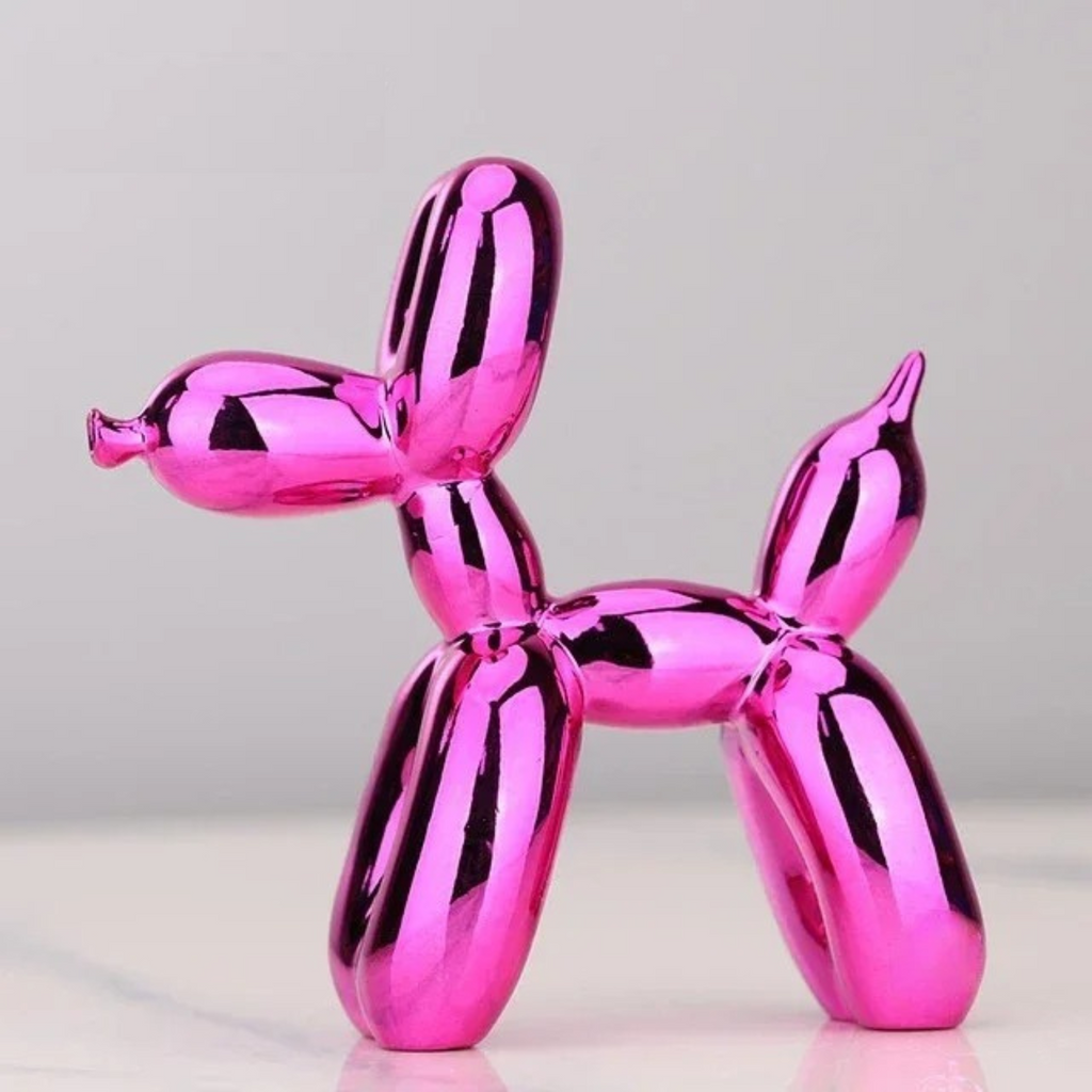 Resin Balloon Dog Sculpture, 4 x 4 x 1.5 Inches